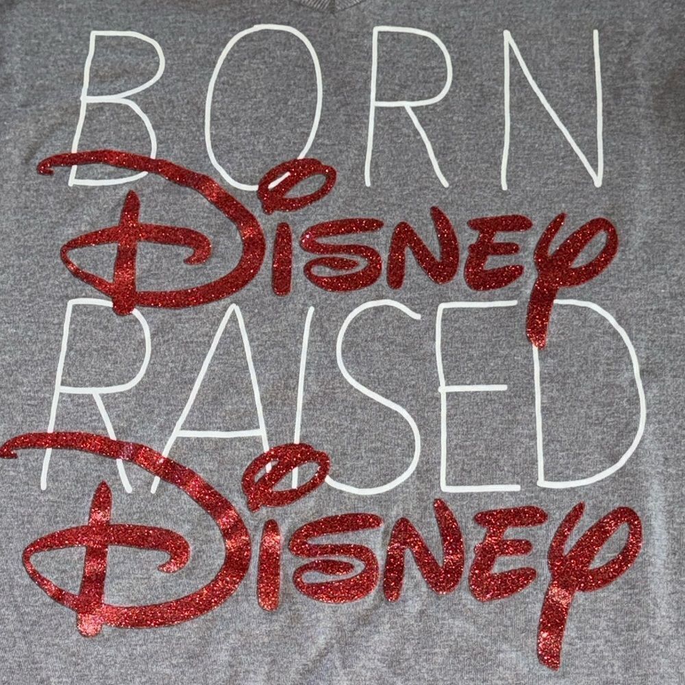 Disney V neck T shirt "born disney raised disney " - Picture 2 of 5